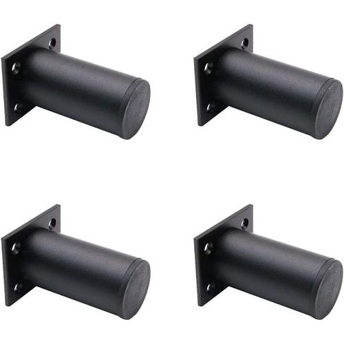 Ensemble De 4 Pieds De Meubles Rglables Noir Mat , En Alliage D'aluminium 38x80 Mm, Pieds De Meuble Tv Pour Table Basse D'armoire, Pied De Support Pour Canap De Meuble