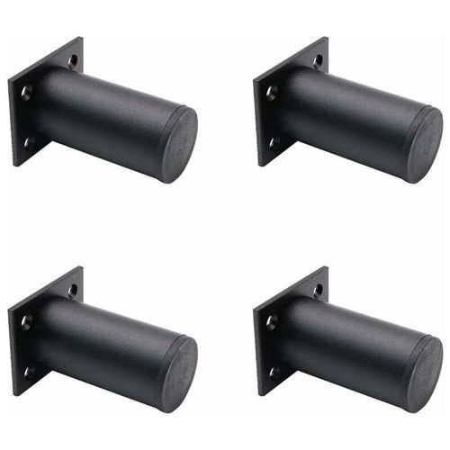Ensemble De 4 Pieds De Meubles RGlables Noir Mat , En Alliage D'aluminium 38x80 Mm, Pieds De Meuble Tv Pour Table Basse D'armoire, Pied De Support Pour Canap De Meuble