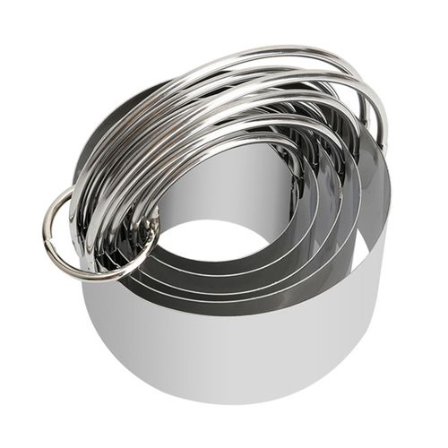 Ensemble De 5 Emporte-Pices En Acier Inoxydable Avec Poigne, Emporte-Pices Ronds Pour Gteaux, Beignets, Crpes, Outils Professionnels De Cuisson De La Pte-Rond