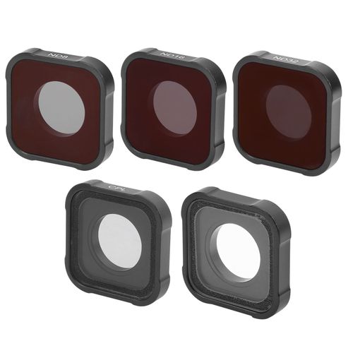 Ensemble de 5 filtres Junestar pour camera, protection d'objectif UV/CPL/ND8/ND16/ND32 pour GoPro Hero9