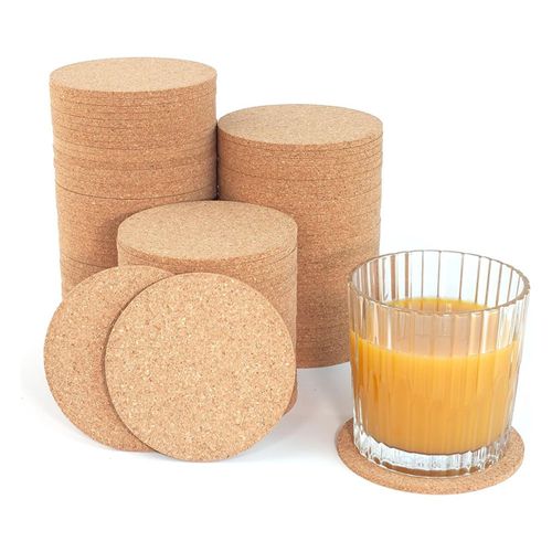 Ensemble de 50 Dessous Verre en Lige Ronds 3,5 Pouces, Respectueux L'Environnement, pour , le Bar, Parfaits les Tables Basses, Bureaux et plus Encore