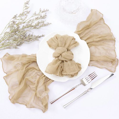 Ensemble De 6 Sets De Table Semi-Transparents En Gaze De Sauge,tamine,Serviette,Sets De Table,Dcor De Dner,Vintage,Fte De Mariage,Banquets,Nol