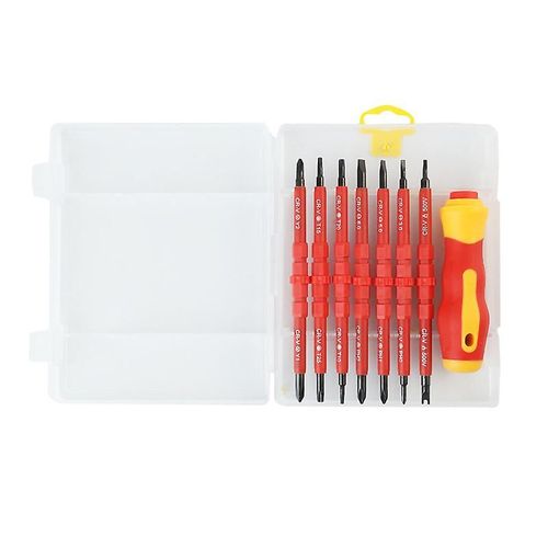 Ensemble De 7 Tournevis lectriques Isols Multifonctions 14 En 1, Kit D'outils De Rparation D'lectricien Interchangeable En Alliage