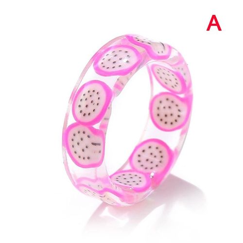 Ensemble De Bagues De Fruits En Rsine Colore De Core, Anneaux Ouverts Irrguliers En Mtal Gomtrique Pour Femmes, Ensemble De Bijoux De Fte De Mariage