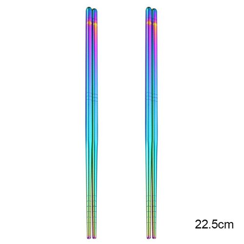 Ensemble De Baguettes En Acier Inoxydable 304,Rutilisables,Antidrapantes,Lavables Au Lave-Vaisselle,Baguettes En Mtal Japonaises,Chinoises Et Corennes