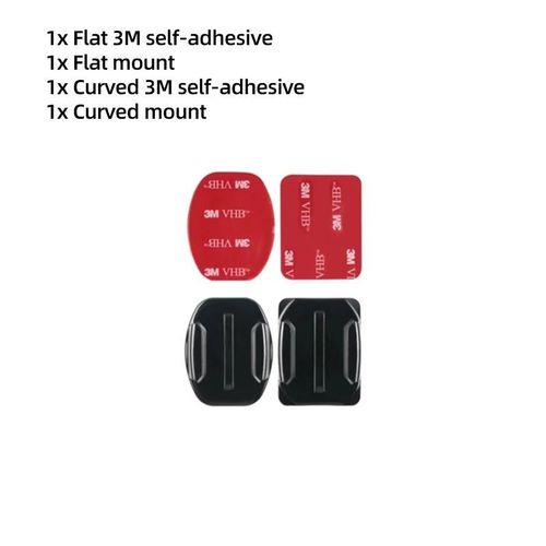 Ensemble de base de casque pour GoPro, adaptateur  vis, crochet en J, autocollant adhsif, adapt pour GoPro Fore13, 12, 11, 10, 9, Instactage 360 Bery, DJI, OSMO Action 4, 3-couleur noire