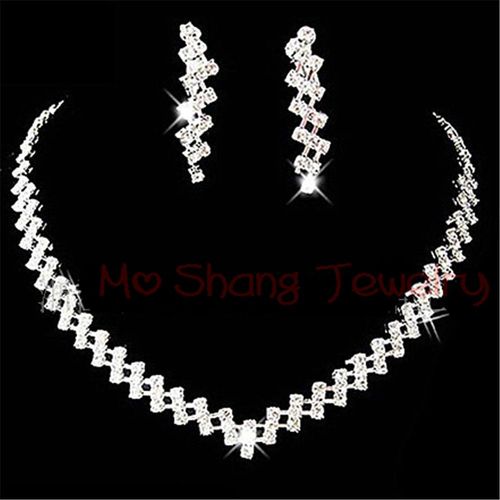 Ensemble De Bijoux Avec Biscuits En Cristal Blanc Plaqu Argent, Collier En V, Boucles D'oreilles, Bijoux De Rh, Fte Formelle, Mode La Plus Rcente, 2020