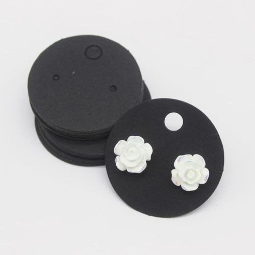Ensemble De Boucles D'oreilles Design Cirhide,Carte De Bijoux,Pendentif Noir Et Blanc,100 Pices
