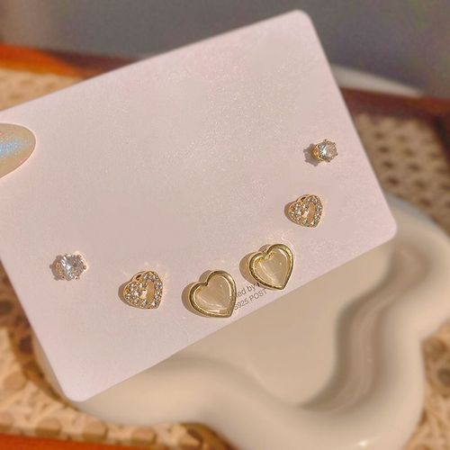 Ensemble De Boucles D'oreilles En Mtal Love Coussins Circle Dstresspour Femmes, Petits Bijoux Piercing, Pendentif Tendance, Mode Corenne, Nouveau, 2023