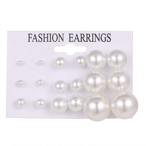Ensemble De Boucles D'oreilles En Perles Pour Femme, Surdimensionnes, Mode Corenne, Noir, Blanc, Beige, Bijoux Pour Cadeaux De Mariage, 2021