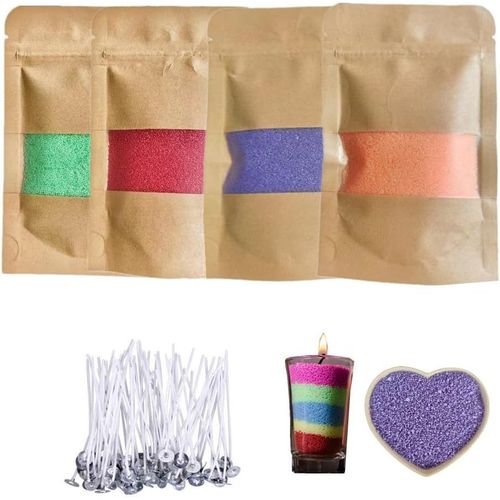 Ensemble De Bougies En Sable Avec Mche, Kit De Bougies Granules Flottant Sur L'eau, Bougie Colore En Cire De Sable Fabrique  La Main, Bougie Crative Pour Dcoration De La Maison, Nol Et (Set 2)