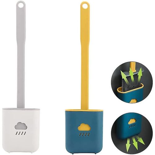 Ensemble De Brosses Wc Antibactriennes En Silicone De Qualit Suprieure Avec Support  Nettoyage Facile, Conception Ventile, Installation Peu Encombrante
