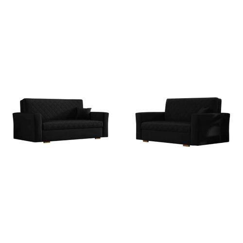 Ensemble De Canaps Columbus 150, Fonction De Couchage, Noir