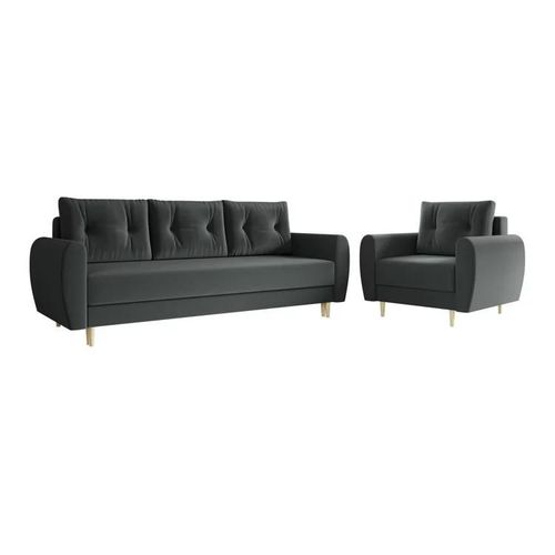 Ensemble De Canaps Memphis 145, Fonction De Couchage, Gris
