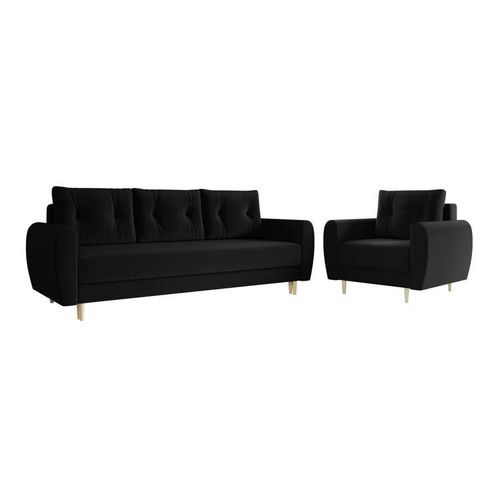 Ensemble De Canaps Memphis 145, Fonction De Couchage, Noir
