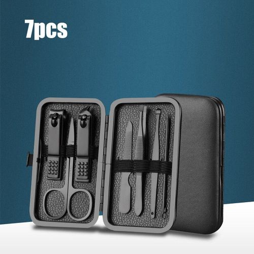 Ensemble De Coupe-Ongles En Acier Inoxydable,Kit D'outils De Soin Des Mains,Ciseaux Professionnels,Pince  piler,Cure-Oreilles,Multifonction,03 Pieds,7 Pices - Type 7pcs-Hei