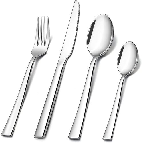 Ensemble De Couverts, Service DArgenterie En Acier Inoxydable De 16 Pices Pour 4, Les Ustensiles De Cuisine Comprennent Une Cuillre  Couteau
