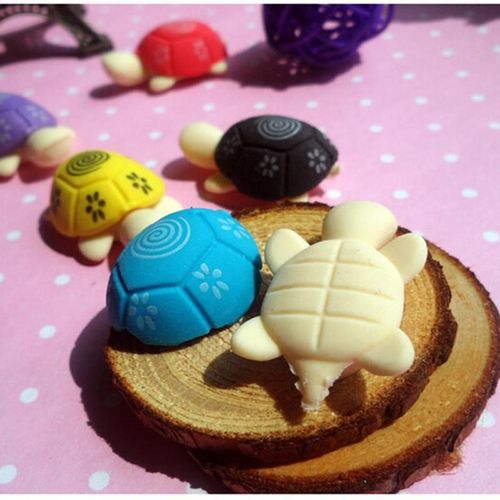 Ensemble De Gommes  Crayon En Caoutchouc Tortue, 2 Pices, 1 Paire, Papeterie De Diffrentes Couleurs, Rcompenses D'tudiants