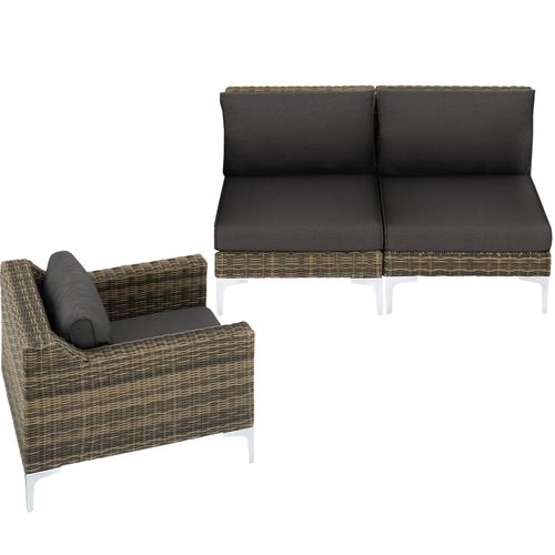 Ensemble De Jardin Modulable En Rotin Villanova - Ensemble 3 : 2 Places (2 Parties Centrales + Fauteuil)