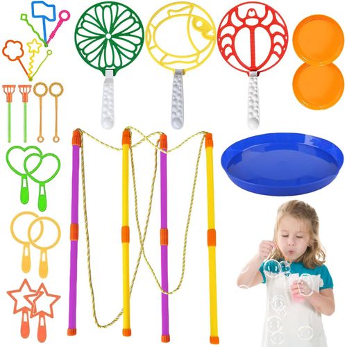 Ensemble de Jouets  Bulles gantes, Kit de 24 Baguette  Bulles, Baguette  Bulles Colore pour Enfant, Bulles Sticks avec Plateau, pour Les Activits de Plein Air Jeux