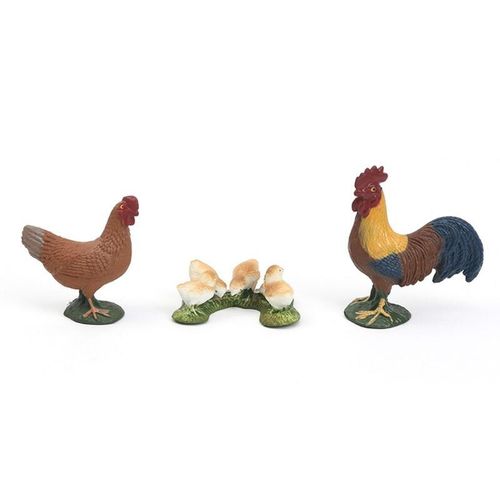 Ensemble De Jouets Animaux De Simulation Parent-Enfant, Modle De Famille, Chien Raliste, Canard, Poussin, Cheval, Mouton, Jouet Pour Enfants, Dcoration De Scne ducative