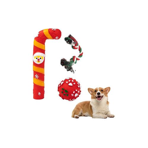 Ensemble De Jouets De Nol Grinants Pour Chien, Jouet  Mcher Festif Pour Chien-Ensemble De Jouets 2