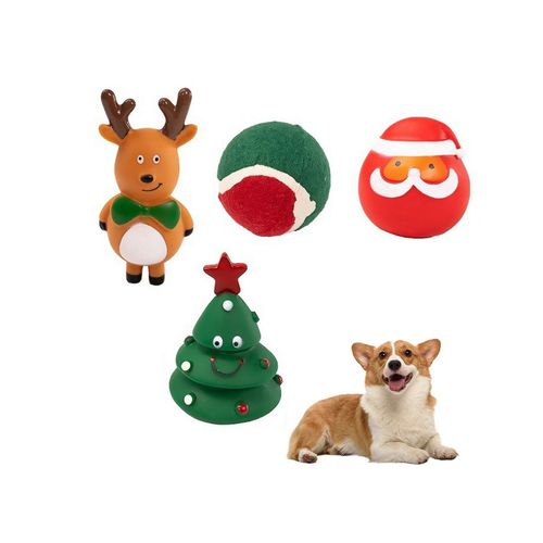 Ensemble De Jouets De Nol Grinants Pour Chien, Jouet  Mcher Festif Pour Chien-Ensemble De Jouets 3