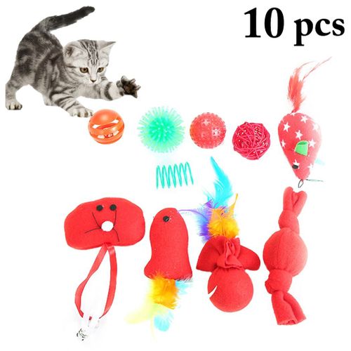 Ensemble De Jouets De Nol Pour Animaux De Compagnie, Boule De Chat Interactive, Souris, Jouet D'entranement, Fournitures Pour Animaux De Compagnie, 10 Pices/Ensemble