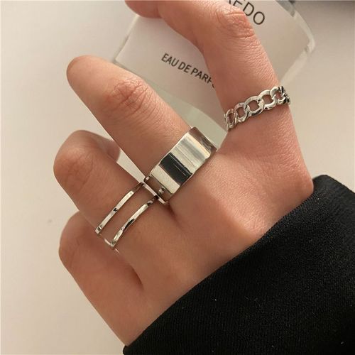 Ensemble De Matiques Ovales En Forme De Goutte Glaure Noire Pour Hommes Et Femmes, Bague Large En Or Carillon, Bijoux Cadeaux, Nouveau Document, Mode 2021