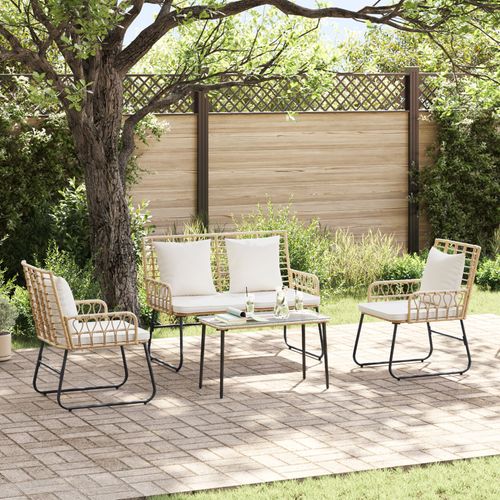 Ensemble De Meubles De Jardin Avec Coussin Avec Oreiller 4 Pcs Noir, Anthracite