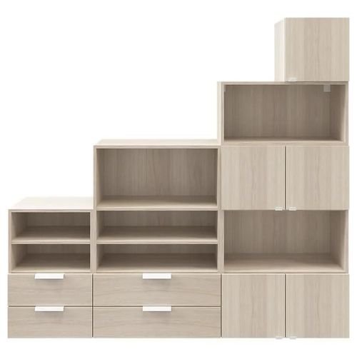 Ensemble De Meubles De Rangement Sous Pente Et/Ou Comble Effet Chne Goodhome Atomia H. 187,5 X L. 187,5 X P. 37 Cm