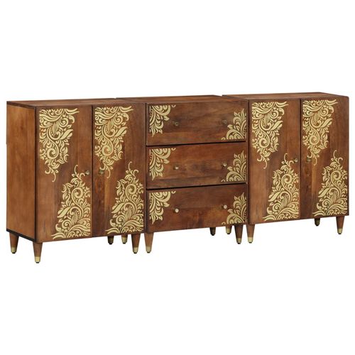 Ensemble De Meubles De Salle De Bain En Bois Massif De Mangue, Buffet Vidaxl 60x33x75 Cm En Bois Massif De Mangue