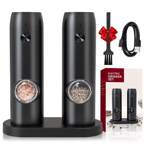 Ensemble de moulin  sel et  poivre lectrique Rechargeable,avec Base de chargement,en acier inoxydable,automatique,moulin  pices - Type ABS Charging Base