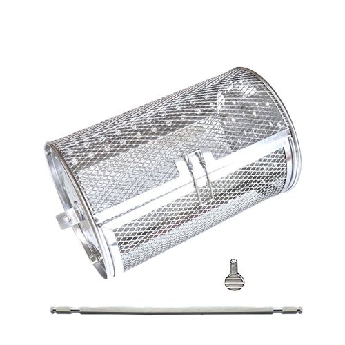 Ensemble de paniers de gril rotatif en acier inoxydable pour griller en plein air, lgumes, poissons, kit de barbecue, style bton amlior, cage  ailes de poulet, rotation automatique  360, accessoires de gril roulant, cadeau-M