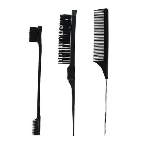 Ensemble De Peigne De Coiffure, Comprend Des Bords Double Face Brosse  Cheveux Brosse  Taquiner Brosse Lisse Peigne  Queue De Rat Robuste Pour Femmes Salon De Coiffure Hair Slicking (3pcs,