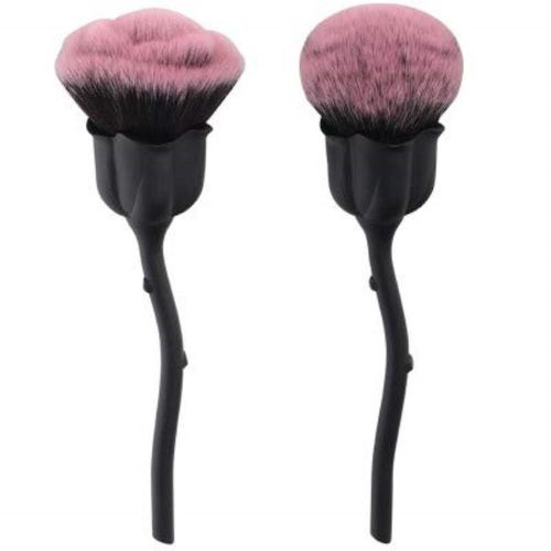 Ensemble De Pinceaux De Maquillage  Motif De Rose - Pinceaux  Poudre Et  Blush Pour Une Application Impeccable - Design lgant Et Prise En Main Confortable