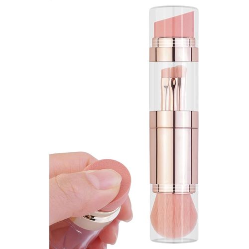 Ensemble De Pinceaux De Maquillage De Voyage|5 En 1 Portable Multifonction-Pinceau Blush  Sourcils-Outil D'application Cosmtique Pour Fond De Teint-Accessoires De Maquillage Pour Femmes,