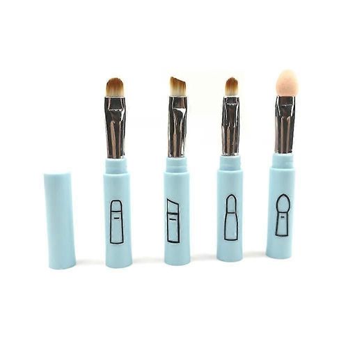 Ensemble De Pinceaux De Voyage Pour Fards  Paupires Et Lvres - Petits Pinceaux De Maquillage Portables Pour Sourcils Comprenant Un Pinceau  Lvres, Un Fard  Paupires, Un Pinceau  Sourcils Et Une ponge Pour Fards  Paupires