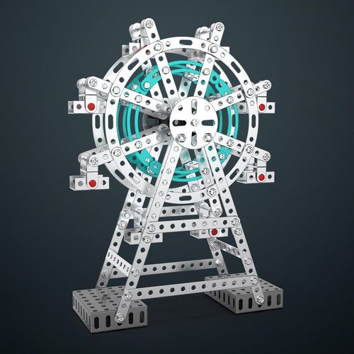 Ensemble De Puzzles 3d En Mtal Argent De 358 Pices Pour Enfants - Modle D'architecture De Grande Roue Amlior