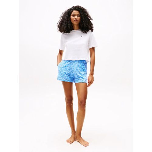 Ensemble De Pyjama Avec Short  Imprim Ss Prt Pj Short Set (Ext. Size)/White / Flower Zig Zag Blue Spell - S
