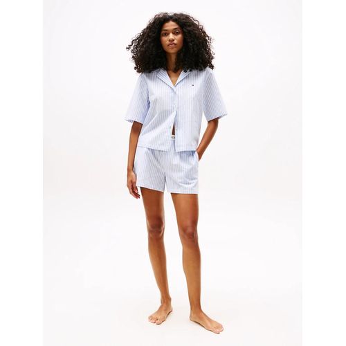 Ensemble De Pyjama Dcontract Avec Lin Ss Linen Shirt Short Set/Multi Stripes Blue Spell - Xl
