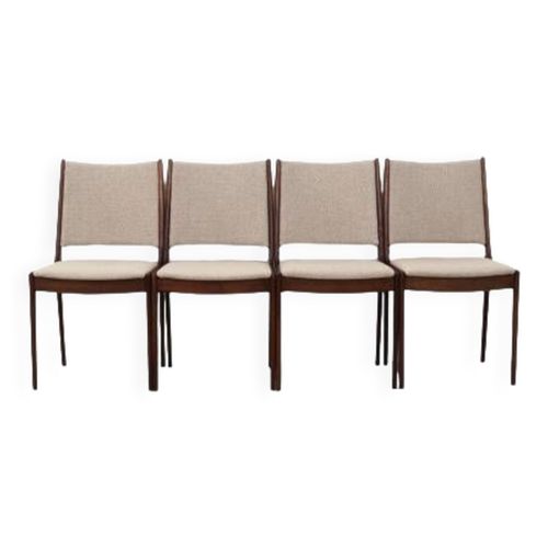 Ensemble De Quatre Chaises En Teck Design Danois Annes 1970 Designer  Johannes Andersen Multicolore