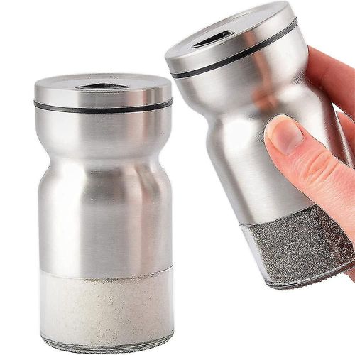 Ensemble De SaliRe Et PoivriRe En Verre Avec Trous De Versement RGlables - SaliRe Et PoivriRe En Acier Inoxydable - Ensemble De SaliRe Et PoivriRe De Ferme Pour