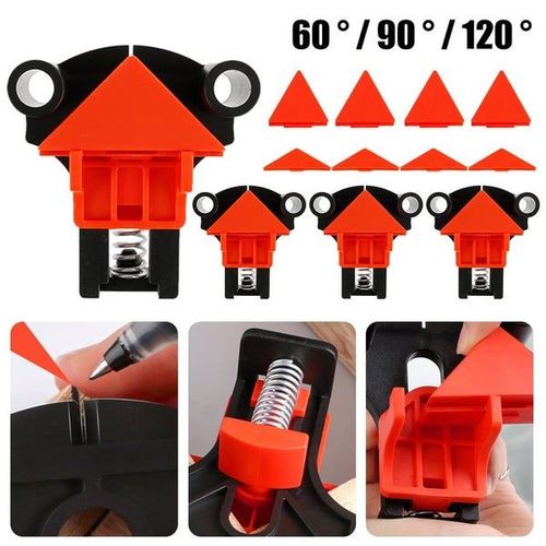 Ensemble De Serre-Joints D'angle Pour Le Travail Du Bois - 4 Serre-Joints Pour Angles De 60, 90 Et 120, Abs Durable, Utilisation  Une Main, Rglable Pour Planches De 5  22 Mm