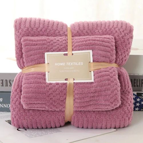Ensemble De Serviettes De Bain Douces Et Absorbantes,Mouchoir lgant Avec Motif De Grille Porte-Bonheur,Mouchoir En Coton - Type Violet