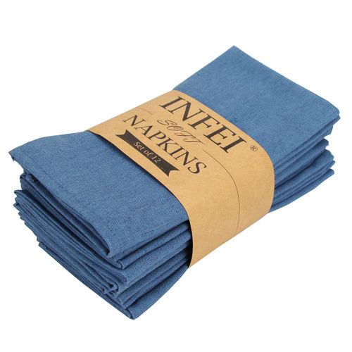 Ensemble De Serviettes De Table En Coton Et Lin Mlang,Napperons Doux,Torchons Pour La Maison Et Les vnements,40x40cm,12 Pices