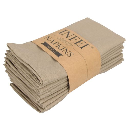 Ensemble De Serviettes De Table En Coton Et Lin Mlang,Napperons Doux,Torchons Pour La Maison Et Les vnements,40x40cm,12 Pices