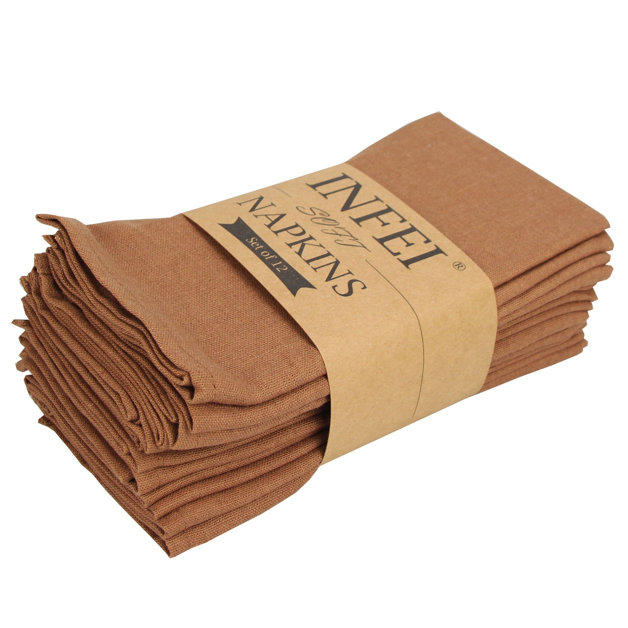 Ensemble De Serviettes De Table En Coton Et Lin Mlang,Napperons Doux,Torchons Pour La Maison Et Les vnements,40x40cm,12 Pices