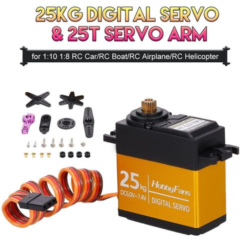 Ensemble de Servo numrique 25KG, bras Servo, couple lev, engrenage mtallique tanche pour modle de voiture RC 1/10 1/8, bateau RC, avion, hlicoptre RC