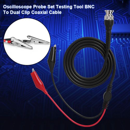 Ensemble de sondes d'oscilloscope 107 cm, outil de test, cable coaxial BNC vers double clip
